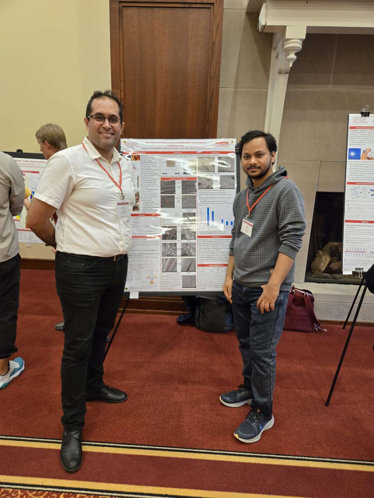 Mazyar and Jakir with their poster during the 2024 CoMFRE Conference